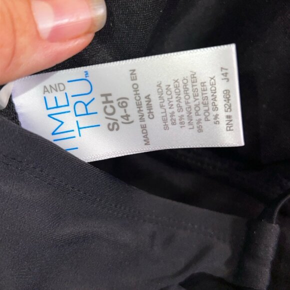 NWT Time‎ and Tru Missy Small (4-6) Rich Black Tankini Swim Top (Q) - Picture 5 of 5